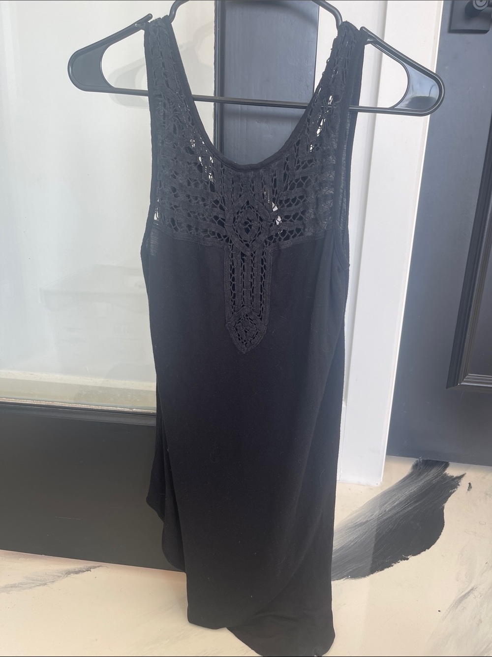 Free People Black Crochet Tank Dress
